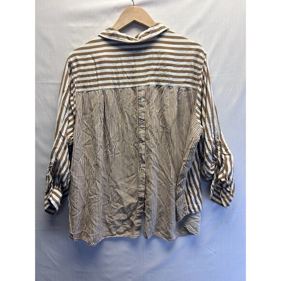 JANE AND DELANCEY Womens Button Back Tunic Blouse Shirt Top Plus Size 3X Brown - Picture 7 of 8